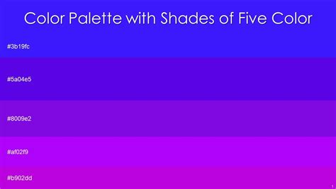 Color Palette With Five Shade Blue Violet Electric Violet Electric ...