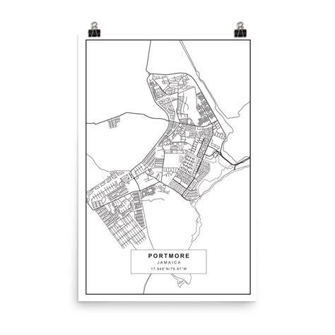 PORTMORE JAMAICA MAP Poster – LAHAJA