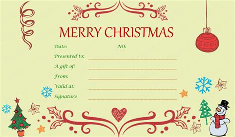 Festive Decorating Christmas Gift Certificate Template | Christmas gift ...