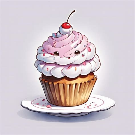 Premium Photo | Kawaii cupcake