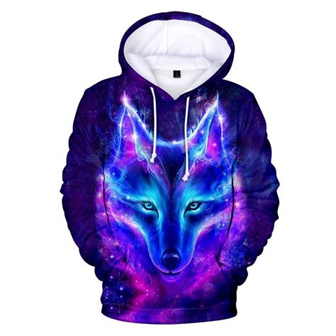 Native American Neon Wolf All Over Hoodie