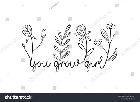 You Grow Girl Background Inspirational Quotes Stock Vector (Royalty ...