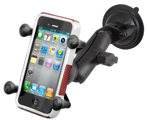 RAM Mount Windscreen Suction Cup Car Mount with X-Grip for Small Phones ...