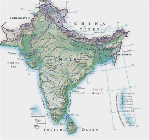 Everything You Want: India Physical Map