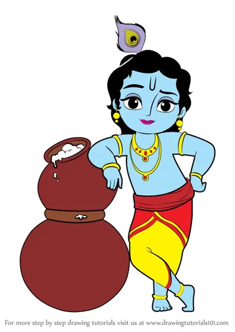 How to Draw Bal Krishna (Hinduism) Step by Step | DrawingTutorials101.com