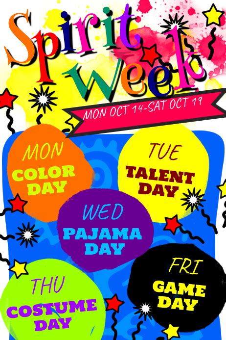 Spirit Week Poster Template | PosterMyWall