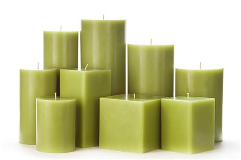 Large Green Pillar Candles