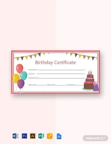 FREE 4+ Sample Birthday Gift Certificate Templates in PSD