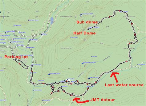 Half Dome Trail Map