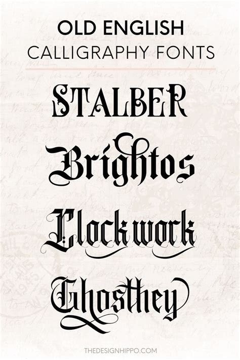 collage of the best old english calligraphy fonts Gothic Lettering ...