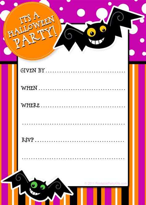 Free Printable Halloween Invitations | Party Planning