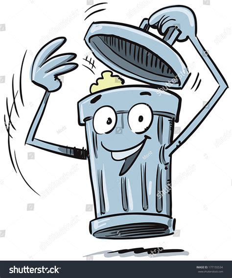 Cartoon Trash Can Stock Vector Illustration 177155534 : Shutterstock