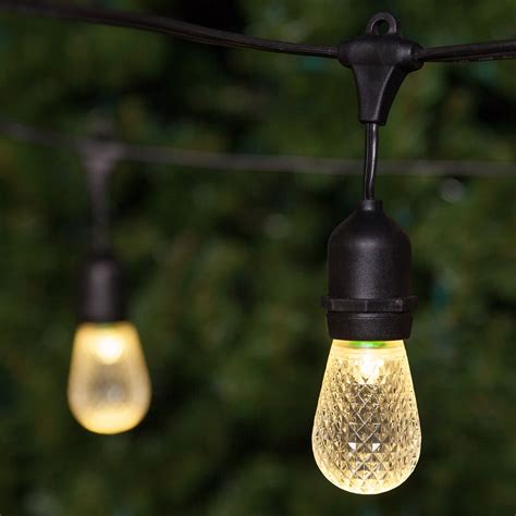 Commercial Patio String Lights, Warm White S14 LED Bulbs, Suspended ...