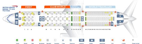 Seat map Boeing 777-200 British Airways. Best seats in plane