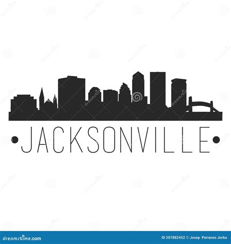 Jacksonville USA Skyline And Landmarks Silhouette Vector Illustration ...