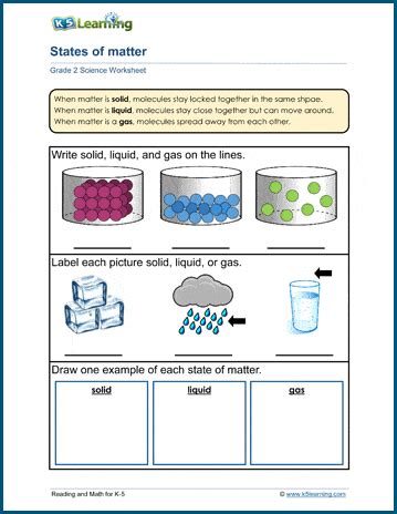 States of Matter Worksheets | K5 Learning