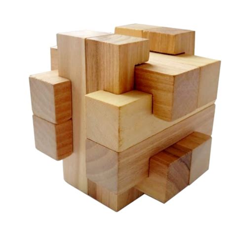 3D Puzzle Cross, 12 Piece Burr, 3D Wooden Brain Teaser Puzzle, Burr ...