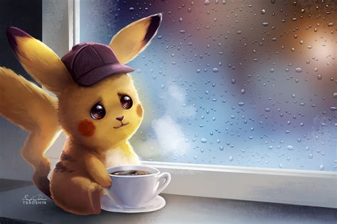 Pikachu Drinking Coffe Wallpaper,HD Artist Wallpapers,4k Wallpapers ...