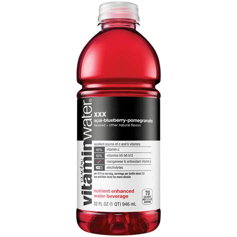 vitaminwater xxx, electrolyte enhanced water w/ vitamins, açai ...