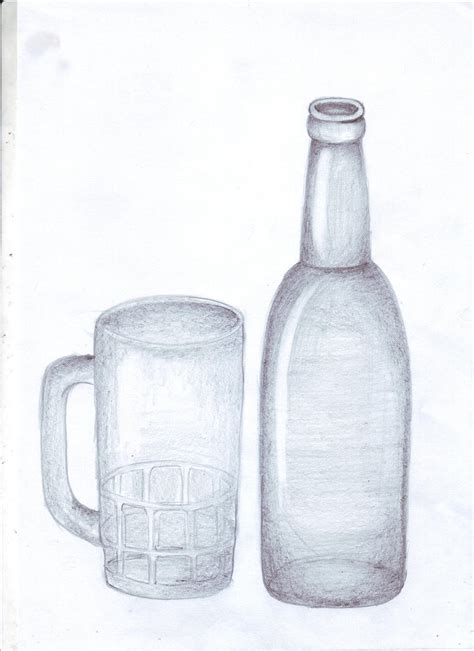 Gambar Sketsa Gelas Botol Kaca Sketsa Botol Gambar Sketsa Gelas Dan ...