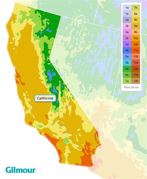 California Planting Zones - Growing Zone Map | Gilmour Tehachapi ...