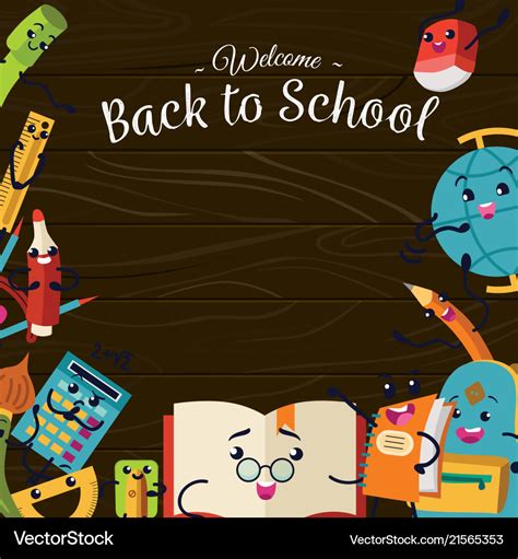 Back to school poster welcome colorful template Vector Image