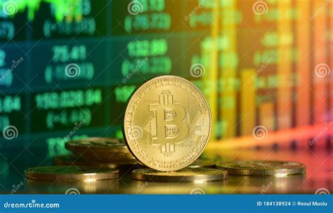 Bitcoin with Chart Background Stock Photo - Image of finance ...