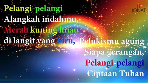 Lagu pelangi-pelangi dengan lirik - lagu anak populer - YouTube