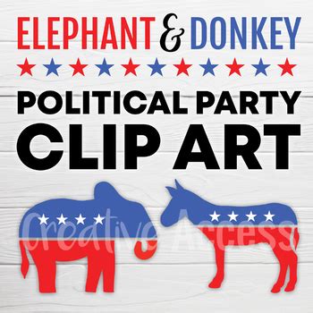 Political Party Clip Art: Democratic Donkey and Republican Elephant