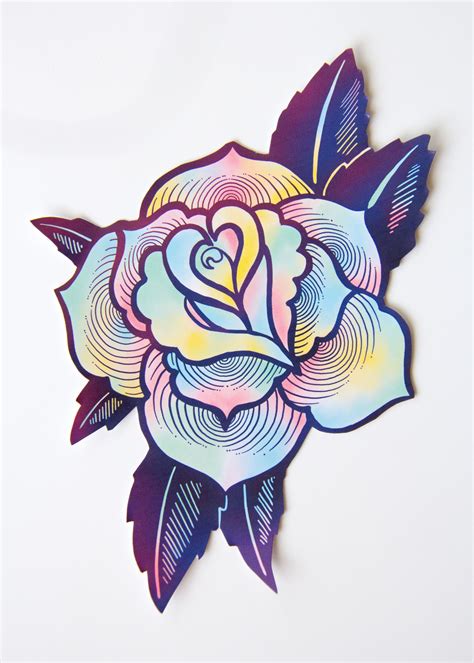 Large Psychedelic Tattoo Rose Sticker #tattoos #TraditionalTattoos ...