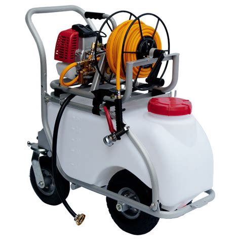 50L POWER WEED SPRAYER WITH ALUMINIUM TROLLEY GARDEN CHEMICAL SPRAY ...