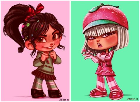 Vanellope & Taffyta - Sugar Rush | Disney fan art, Girls cartoon art ...