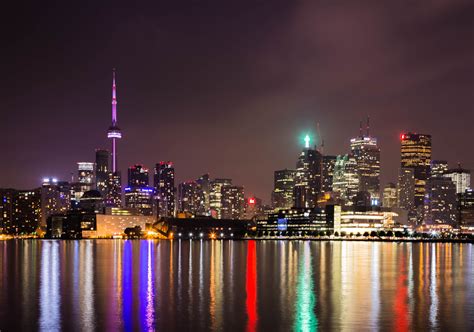 Panoramic photography of city skyline at night HD wallpaper | Wallpaper ...