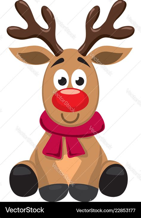 Cute cartoon of red nosed reindeer toy rudolph Vector Image