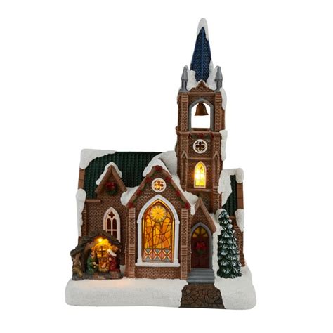 Carole Towne St. James Church Lighted Village Scene at Lowes.com