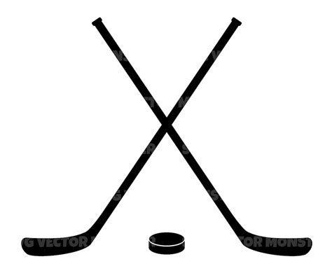 Crossed Hockey Sticks and Puck Svg. Vector Cut File for - Etsy