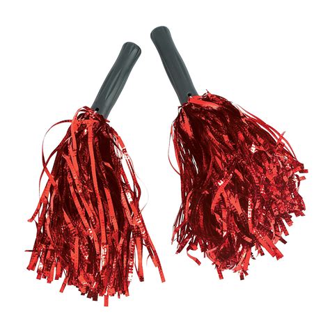 Red Metallic Cheer Pom-Poms - 12 Pc. - Toys - 12 Pieces 780984615604 | eBay