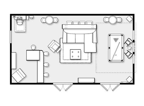 Game Room Layout, Basement Layout, Home Theater Room Design, Home ...