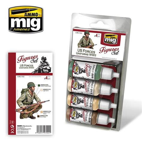 AMMO by Mig - Figures Acrylic Paint Set: US Forces Uniforms WWII + 3 ...