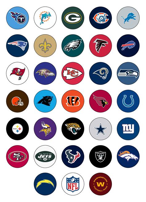 NFL Football Logos - 10 Free PDF Printables | Printablee