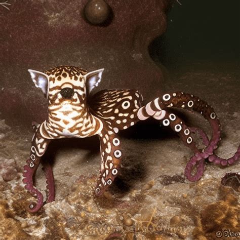 "An ocelot octopus in its habitat. This hybrid between an octopus and ...