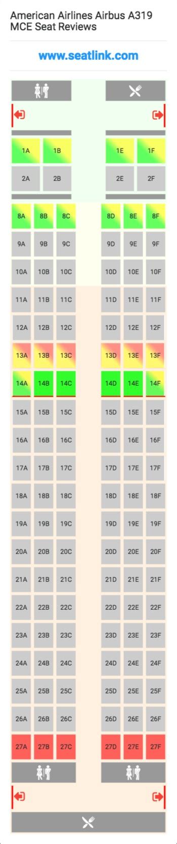 American Airlines A319 Seat Map