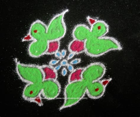 Small rangoli with dots | Kolam by Sudha Balaji