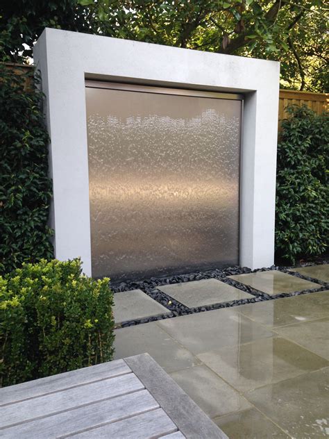 Bespoke Stainless Steel Water Wall | Water wall fountain, Water feature ...