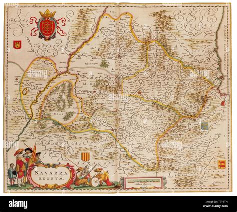 Joan Blaeu, Navarro Map, 17th Century Stock Photo - Alamy