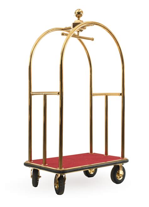 Contemporary brass hotel luggage rack