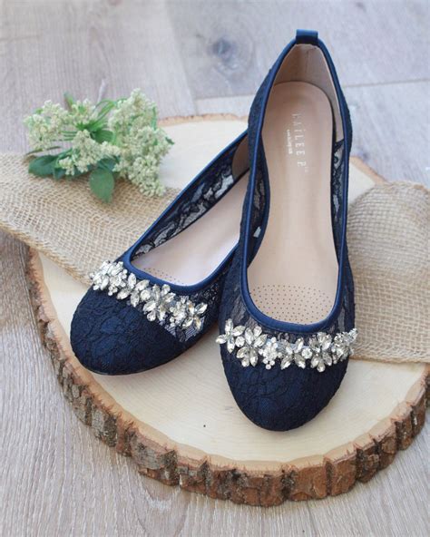 Women NAVY Lace wedding shoes and bridesmaids shoes, something blue ...