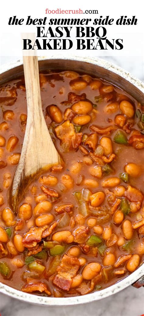 THE BEST SUMMER SIDE DISH! EASY BBQ BAKED BEANS | foodiecrush.com ...