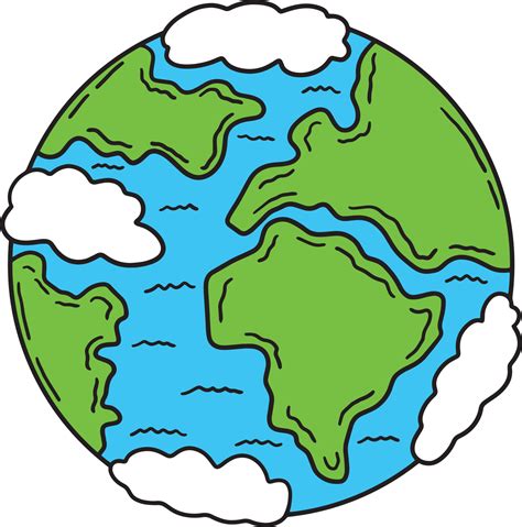 Planet Earth Cartoon Colored Clipart Illustration 22666101 Vector Art ...