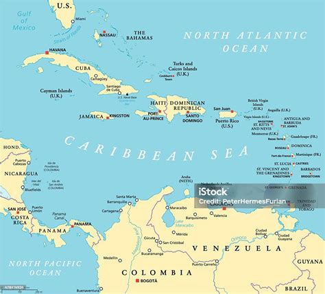 Caribbean Political Map Stock Illustration - Download Image Now - Map ...